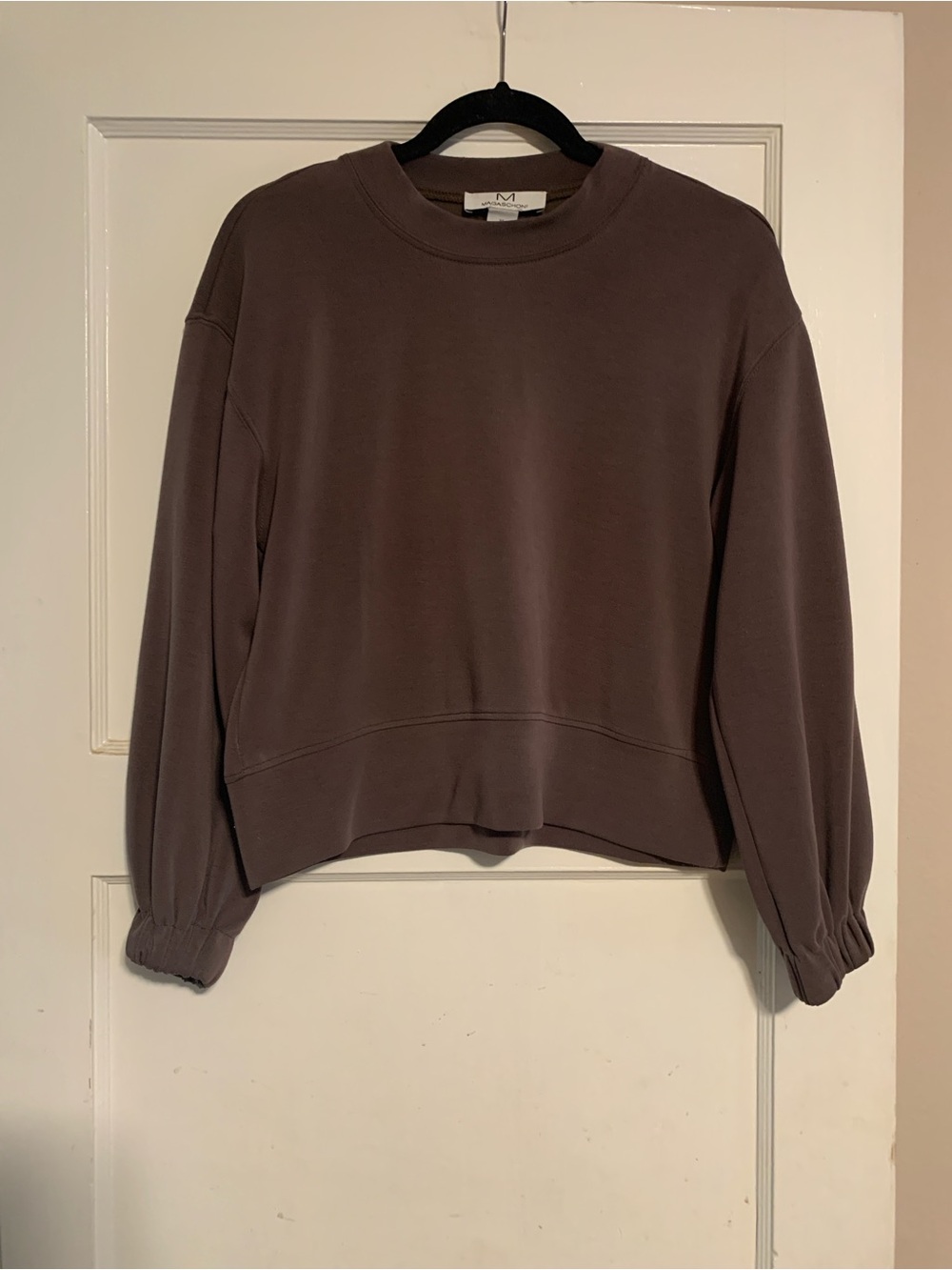 Magaschoni Relaxed Crewneck Sweatshirt - Taupe/Brown size xs
